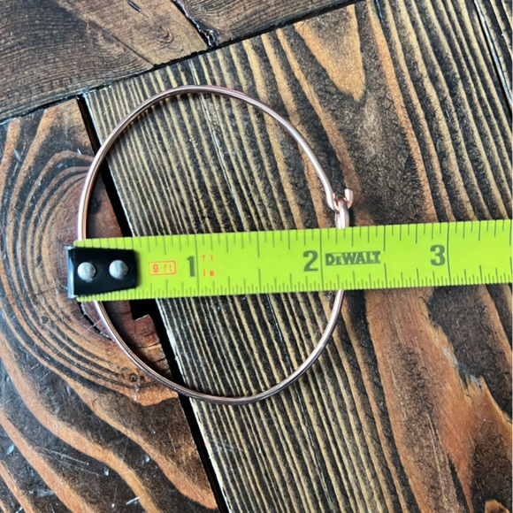 ORIGAMI OWL • rose gold teardrop bangle bracelet heart tag jewelry classy subtle - Picture 12 of 15